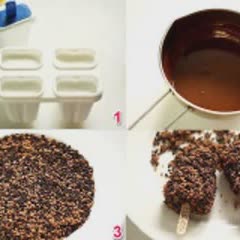 Cách làm kem sữa dừa phủ chocolate