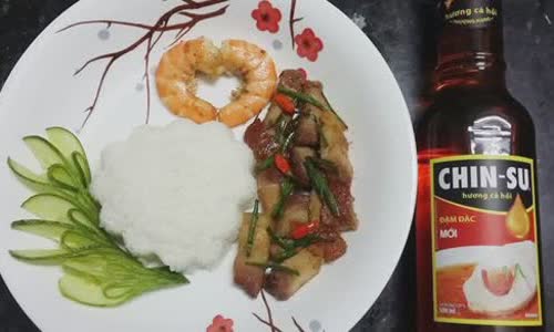 Cách làm Heo Quay Kho Tôm Sú nước mắm CHIN-SU hương cá hồi