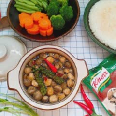 Cách Làm Nấm Rơm Kho Quẹt, Rau Củ Luộc Và Cơm Cháy Áp Chảo