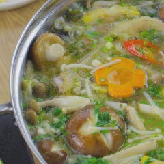 Cách làm Lẩu gà nấu nấm