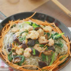 Cách Làm Miến Xào Tôm Rau Củ, Nấm Hương Thơm Ngon