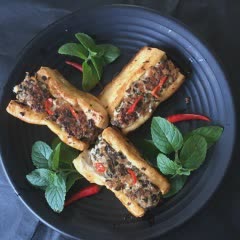 Cách làm Đậu hũ kẹp thịt chiên giòn