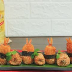 Cách làm Cá Hồi Cuộn Cơm Chiên Rong Biển