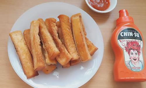 Cách làm Sandwich chiên bơ giòn chấm tương ớt CHIN-SU