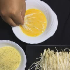 Cách làm nấm kim châm chiên giòn sốt Yogurt