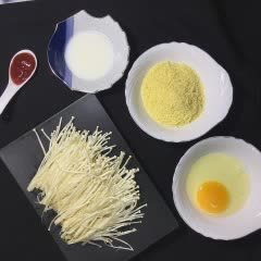 Cách làm nấm kim châm chiên giòn sốt Yogurt