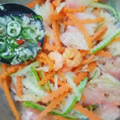Cách làm gỏi bưởi tôm mực khô