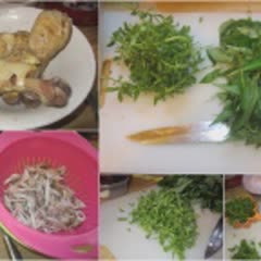 Cách làm Gỏi Gà Rau Răm Ngò Om và hành tây dùng khai vị