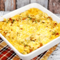 Cách làm pudding bánh mì nướng rau củ