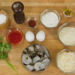 Cách làm tôm lăn dừa nướng giòn