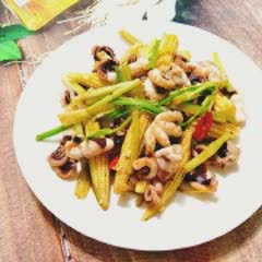 Cách Làm Bạch Tuộc Xào Cần Tây, Bắp Non, Bổ Dưỡng
