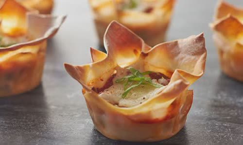 Cách làm bánh hoành thánh phô mai nướng