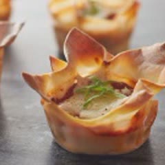 Cách làm bánh hoành thánh phô mai nướng