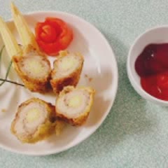 Cách làm Bò cuộn bắp non chiên xù