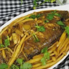 Cách làm Cá bơn sốt nấm kim châm