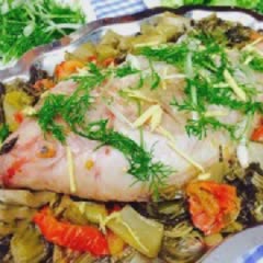 Cách làm cá diêu hồng om dưa chua