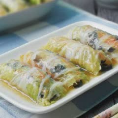 Cách làm cải thảo cuốn thịt sốt xì dầu