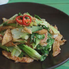 Cách làm cải thìa xào đậu hũ