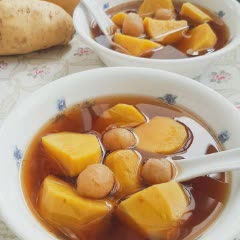 Cách làm Chè khoai lang gừng long nhãn