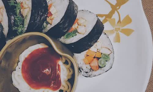 Cách làm kimbap thịt gà