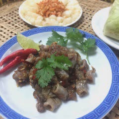 Cách làm lòng non cháy tỏi ớt