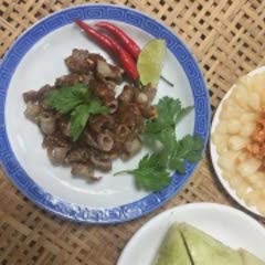Cách làm lòng non cháy tỏi ớt