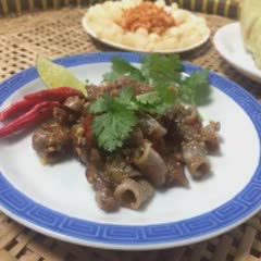 Cách làm lòng non cháy tỏi ớt