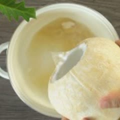 Cách làm Rau câu bi dừa đậu biếc - dừa hạt é