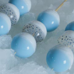 Cách làm Rau câu bi dừa đậu biếc - dừa hạt é