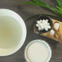 Cách làm Rau câu bi dừa đậu biếc - dừa hạt é