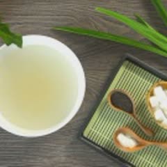 Cách làm Rau câu bi dừa đậu biếc - dừa hạt é