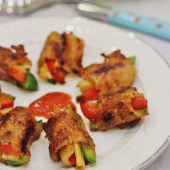 Cách làm thịt ba chỉ cuộn ớt nướng
