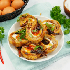 Cách làm thịt bọc trứng lòng đào sốt me