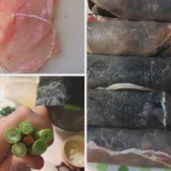 Cách làm thịt cuốn rau củ