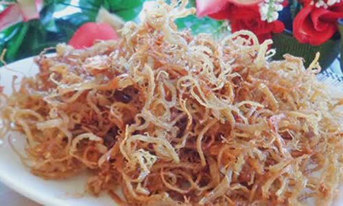 Cách làm thịt heo xé sợi chiên cay