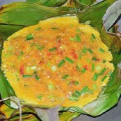 Cách làm trứng chiên lá chuối