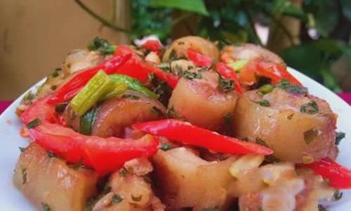Cách làm đuôi heo xào hành răm