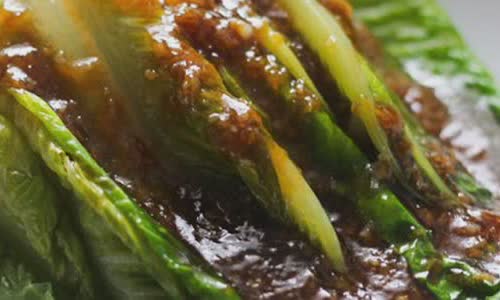 Cách làm Cải xà lách sốt tương tỏi