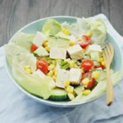 Cách làm salad đậu hũ cà chua dưa leo