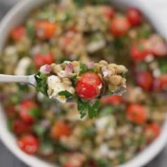 Cách làm salad đậu lăng cà chua