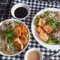 Cách làm Salad chay đậu nấm sốt mè