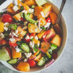 Cách làm Salad dưa lưới rau quả