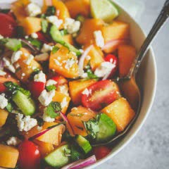 Cách làm Salad dưa lưới rau quả