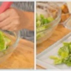 Cách làm salad xà lách bánh mì nướng