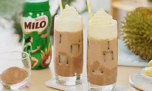 Cách làm sinh tố Milo sầu riêng 