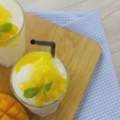 Cách làm Dừa Xay Sốt Xoài