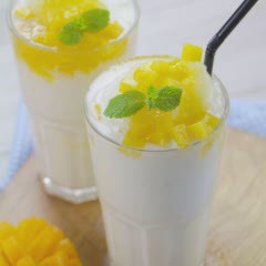 Cách làm Dừa Xay Sốt Xoài