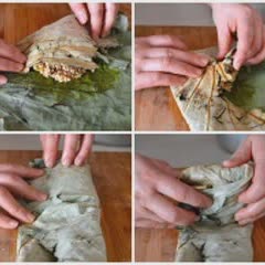 Cách làm xôi gà hấp lá sen dẻo thơm