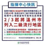武漢肺炎》防疫再擴大 3日起曾到溫州須隔離14天