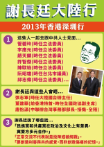 檢視謝長廷過去的大陸和香港行 藍營籲「說清楚、講明白」